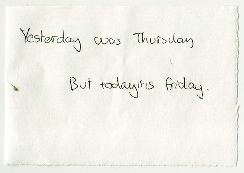 Yesterday Was Thursday